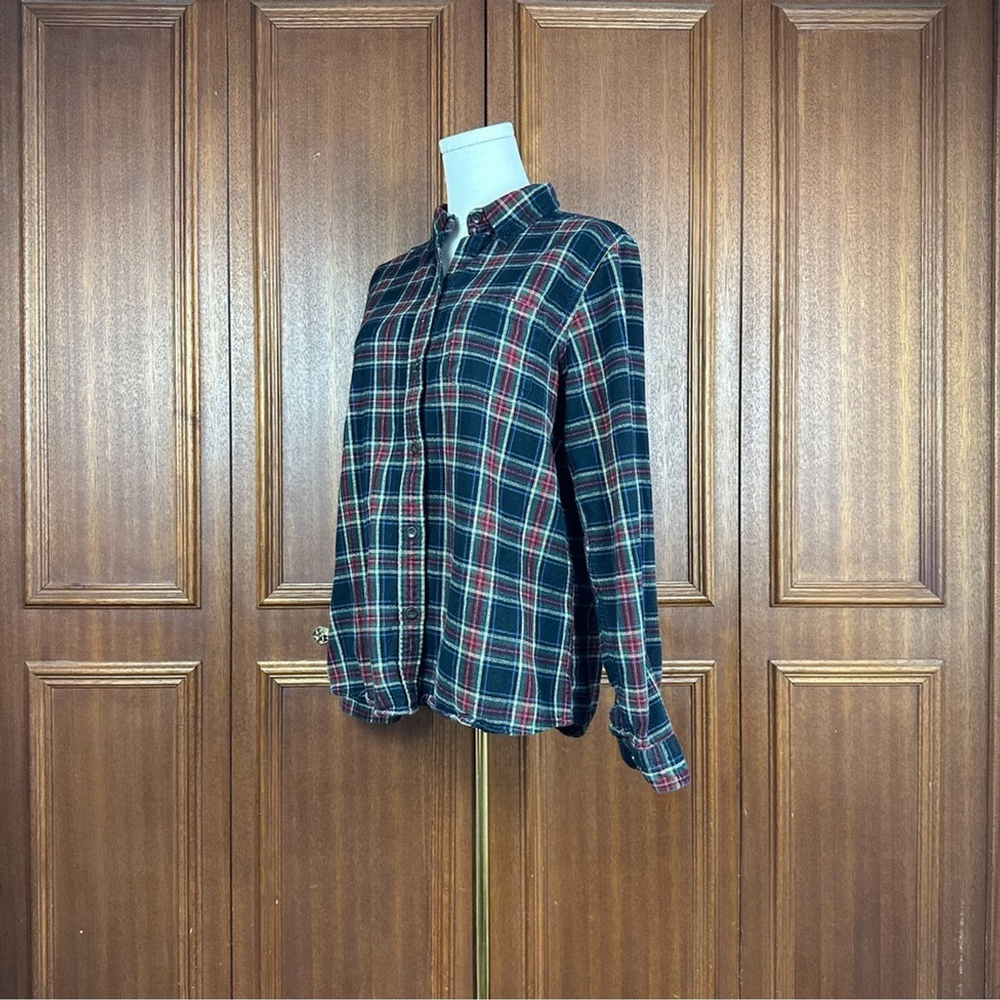 LL Bean Plaid Flannel Longsleeves Shirt Women's 100% Cotton Sz Medium - Picture 4 of 9